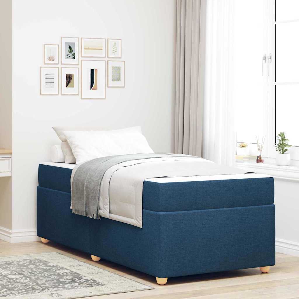 Struttura del letto con materasso Blu 100 x 200 cm Tessuto | homemem39
