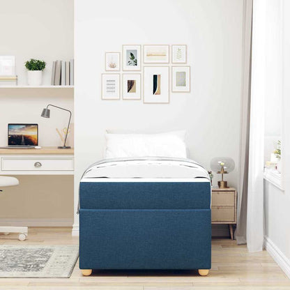 Struttura del letto con materasso Blu 100 x 200 cm Tessuto | homemem39