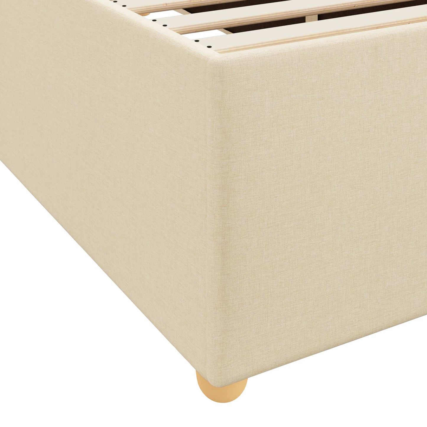 Struttura del letto con materasso Crema 120 x 190 cm Tessuto | homemem39