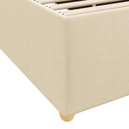 Struttura del letto con materasso Crema 120 x 190 cm Tessuto | homemem39