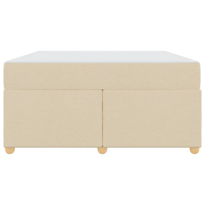 Struttura del letto con materasso Crema 140 x 200 cm Tessuto
