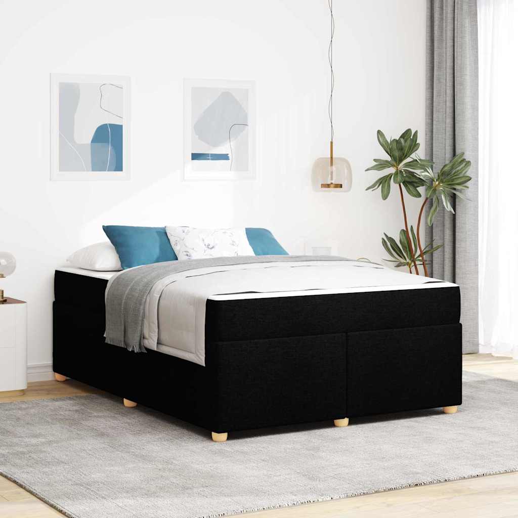 Struttura del letto con materasso Nero 160 x 200 cm Tessuto | homemem39