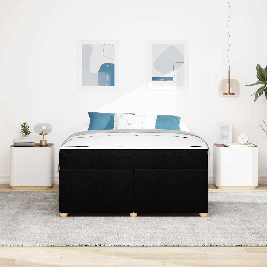 Struttura del letto con materasso Nero 160 x 200 cm Tessuto | homemem39