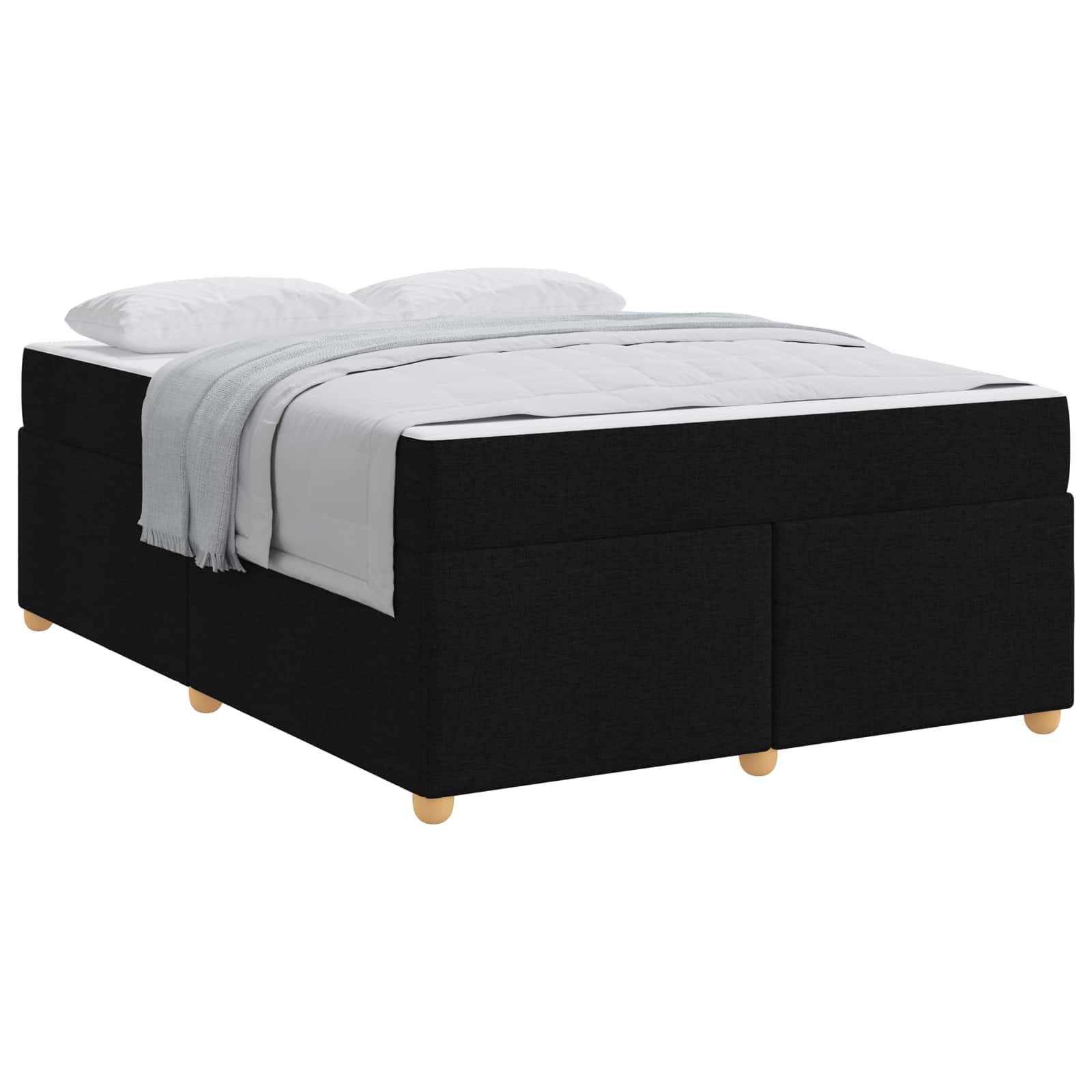 Struttura del letto con materasso Nero 160 x 200 cm Tessuto | homemem39