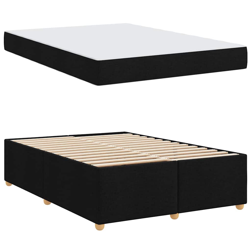 Struttura del letto con materasso Nero 160 x 200 cm Tessuto | homemem39