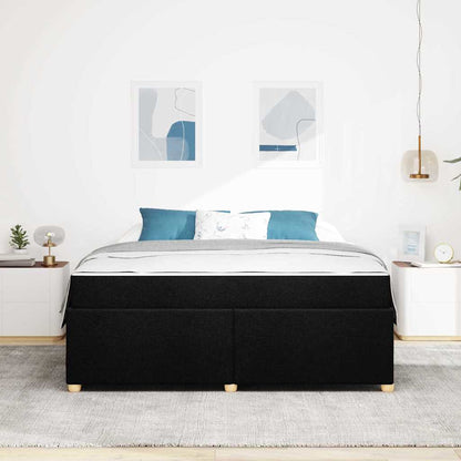 Struttura del letto con materasso Nero 180 x 200 cm Tessuto
