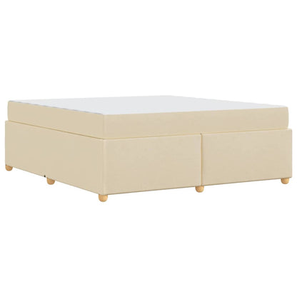 Struttura del letto con materasso Crema 180 x 200 cm Tessuto