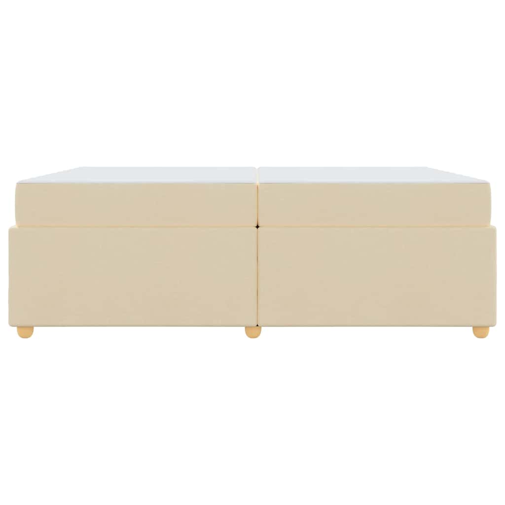 Struttura del letto con materasso Crema 200 x 200 cm Tessuto