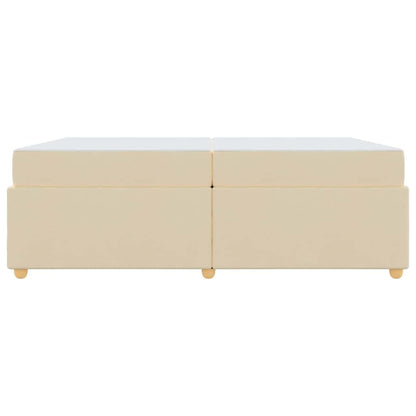 Struttura del letto con materasso Crema 200 x 200 cm Tessuto