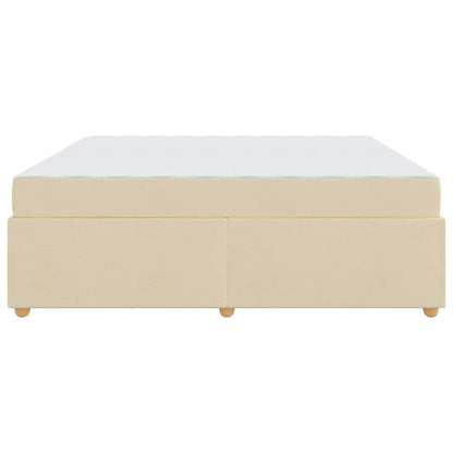 Struttura del letto con materasso Crema 200 x 200 cm Tessuto
