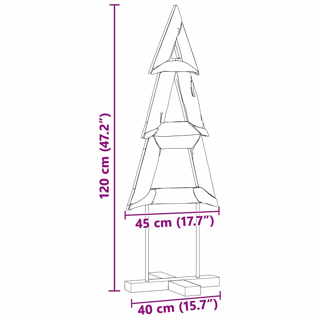 Albero di Natale Marrone 120 cm Legno massello di teak