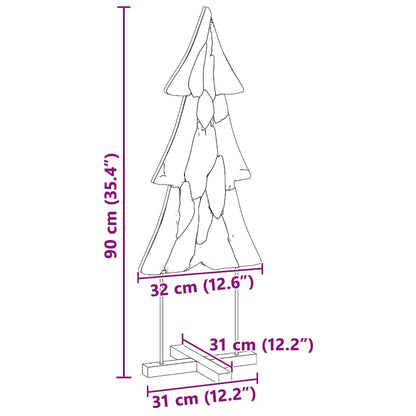 Albero di Natale Marrone 90 cm Legno massello di teak | homemem39