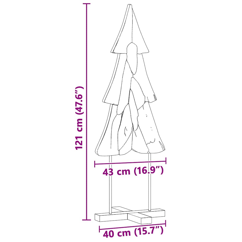 Albero di Natale Marrone 121 cm Legno massello di teak | homemem39