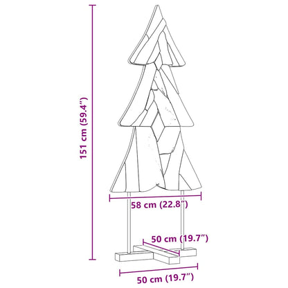 Albero di Natale Marrone 151 cm Legno massello di teak