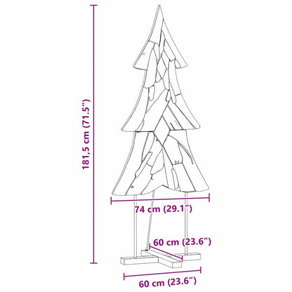 Albero di Natale Marrone 181,5 cm Legno massello di teak
