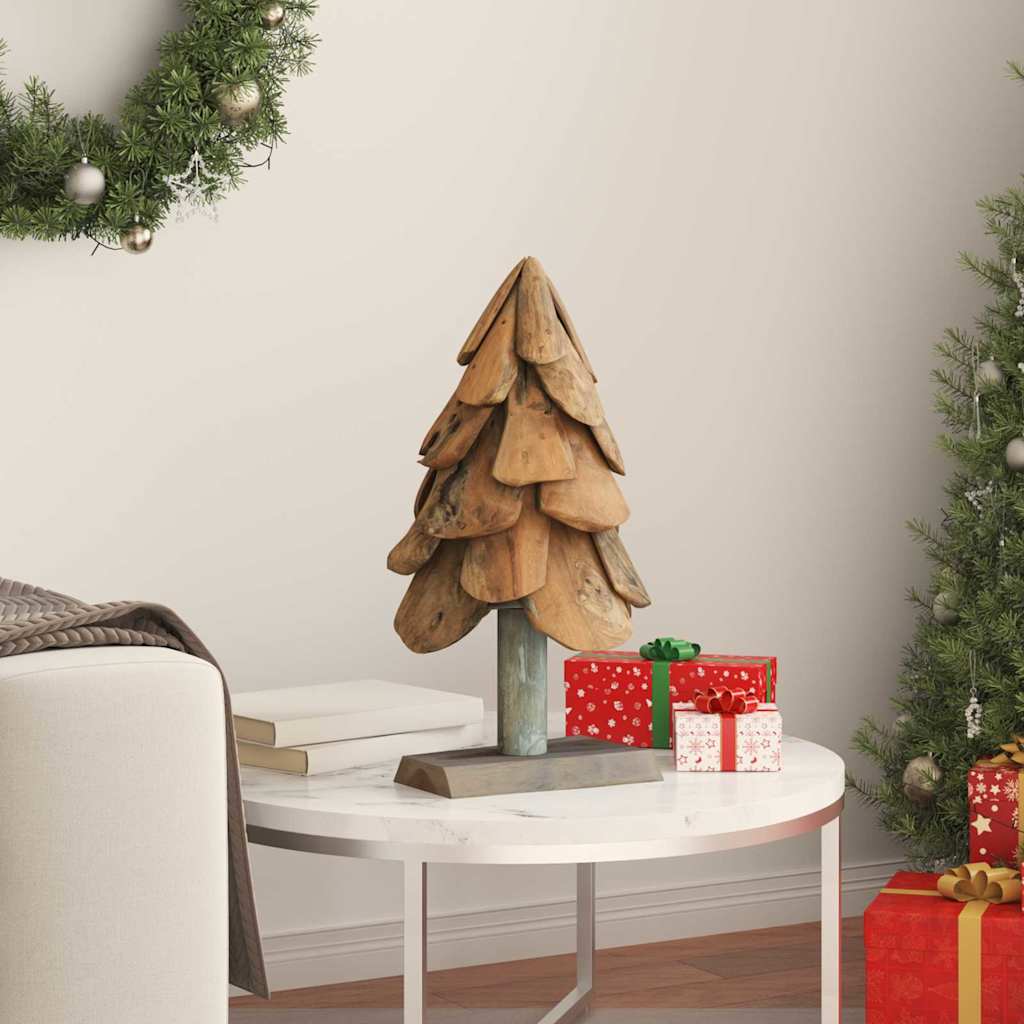 Albero di Natale Marrone 61 cm Legno massello di teak