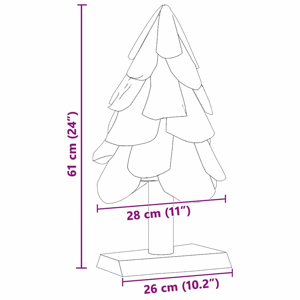 Albero di Natale Marrone 61 cm Legno massello di teak | homemem39