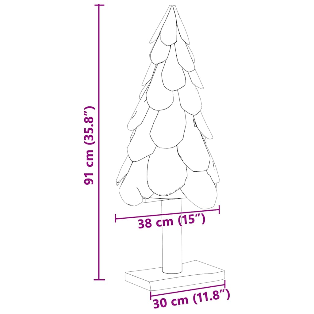 Albero di Natale Marrone 91 cm Legno massello di teak