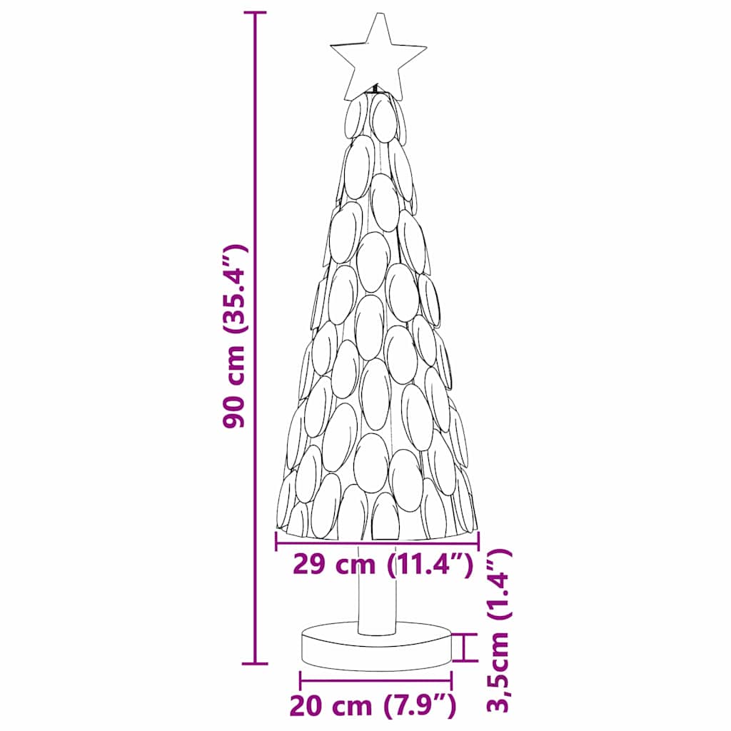 Albero di Natale Marrone 90 cm Legno massello di teak | homemem39