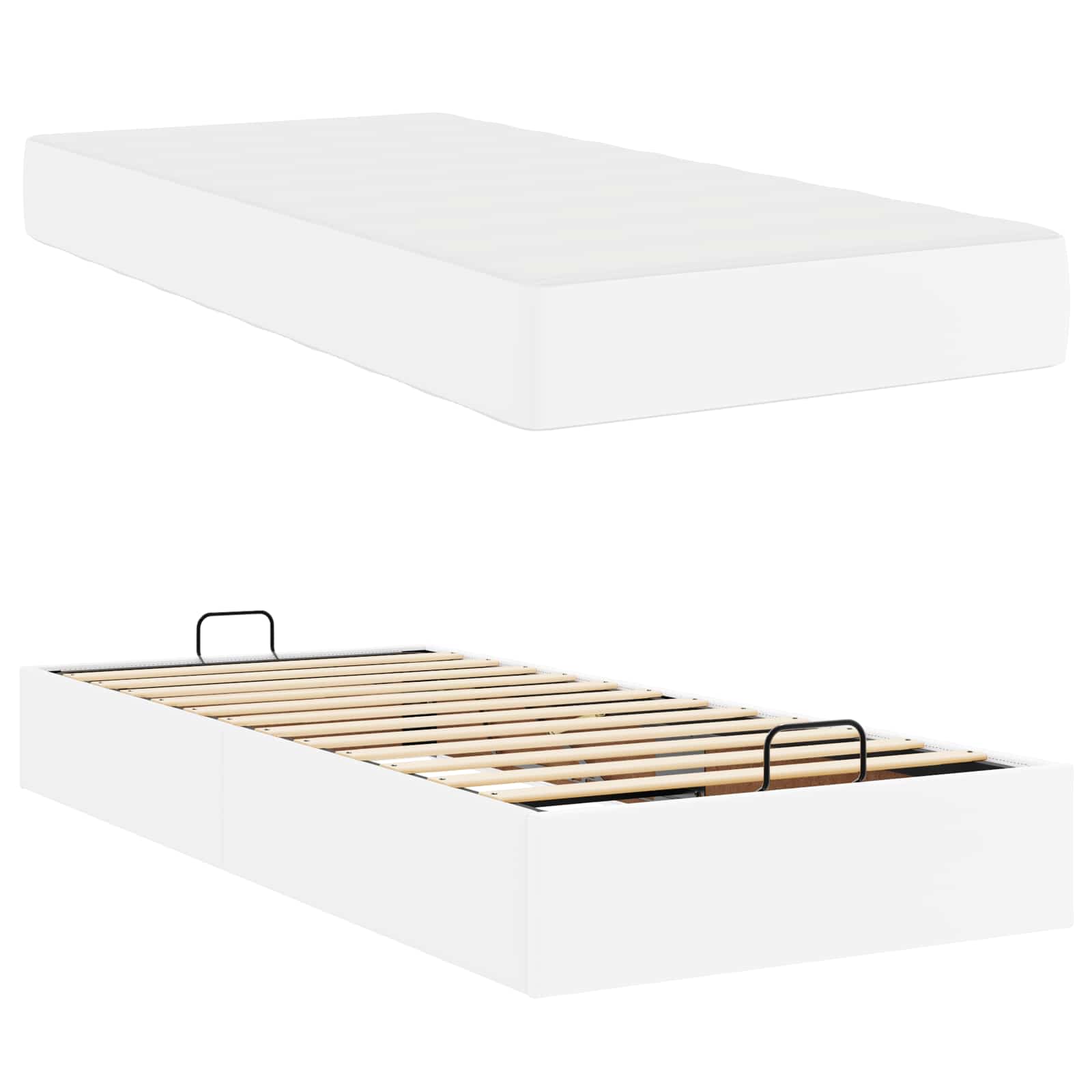 Struttura letto con materasso Altro 2 pcs Bianco PVC | homemem39