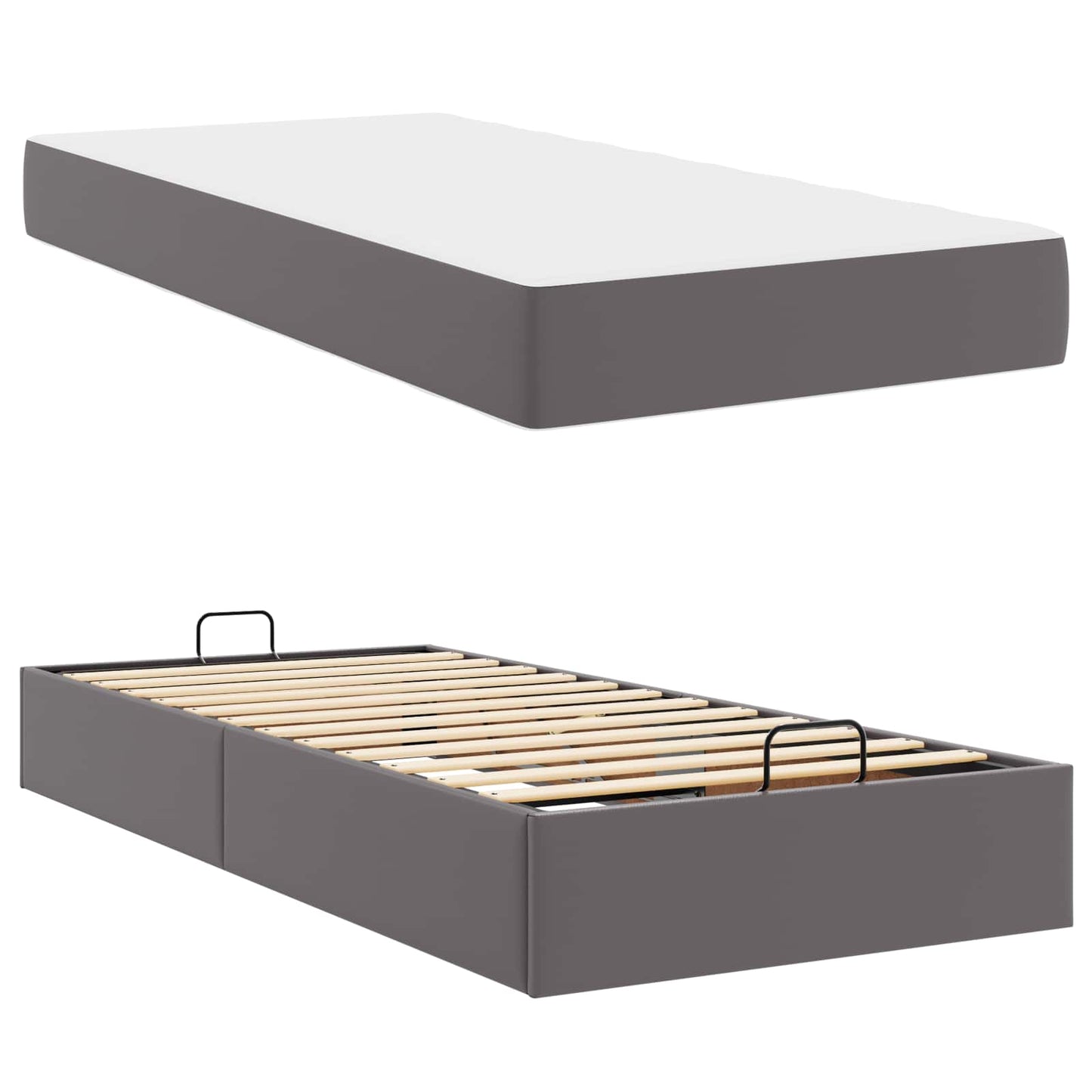 Struttura letto con materasso Altro 2 pcs Grigio PVC | homemem39