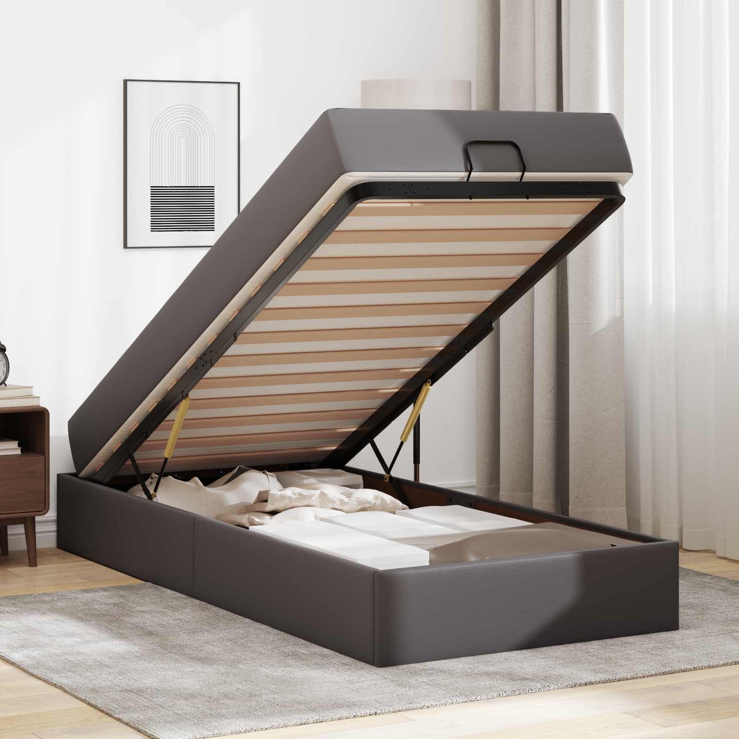 Struttura letto con materasso Altro 2 pcs Grigio PVC