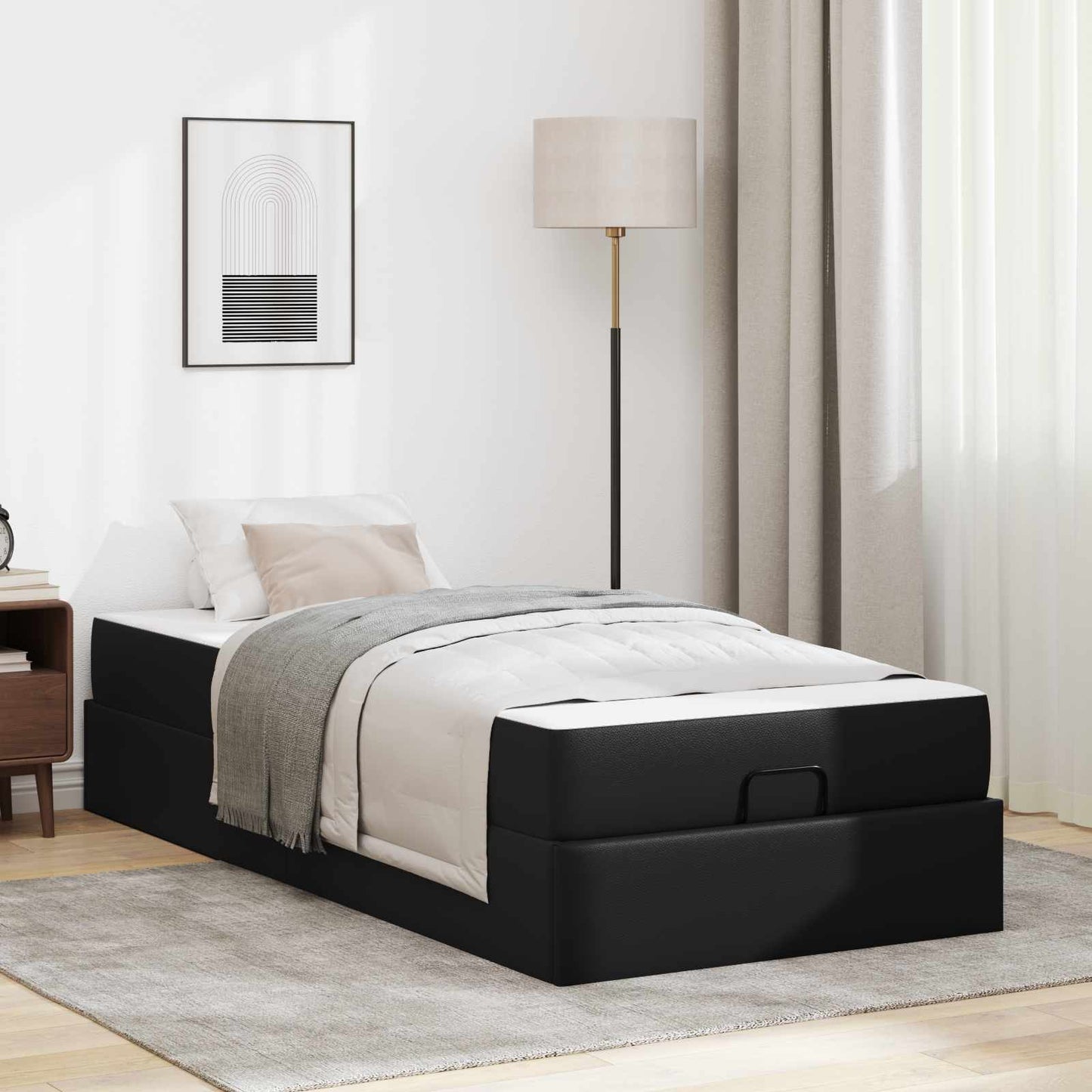 Struttura letto con materasso Altro 2 pcs Nero PVC | homemem39
