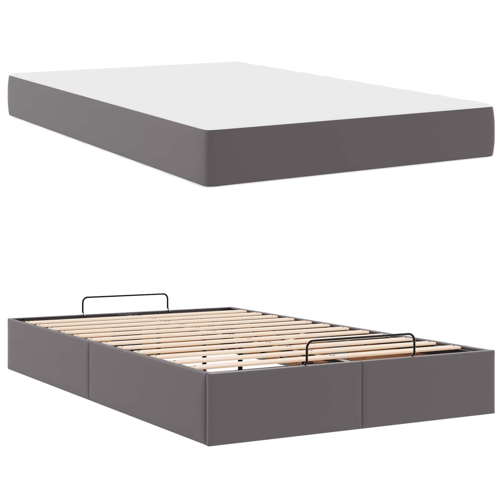 Struttura letto con materasso Altro 2 pcs Grigio PVC | homemem39