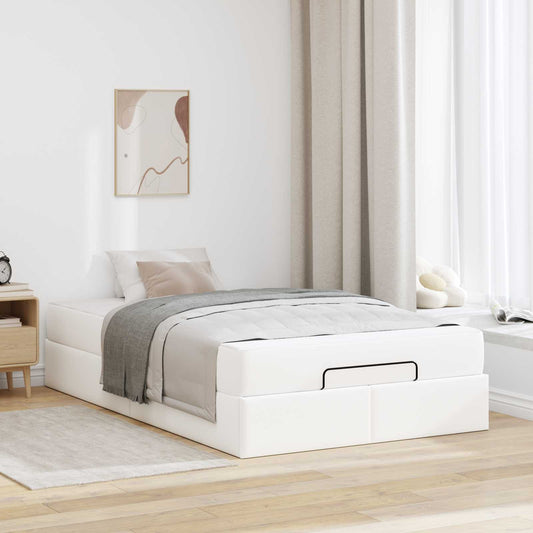 Struttura letto con materasso con materasso 2 pcs Bianco PVC