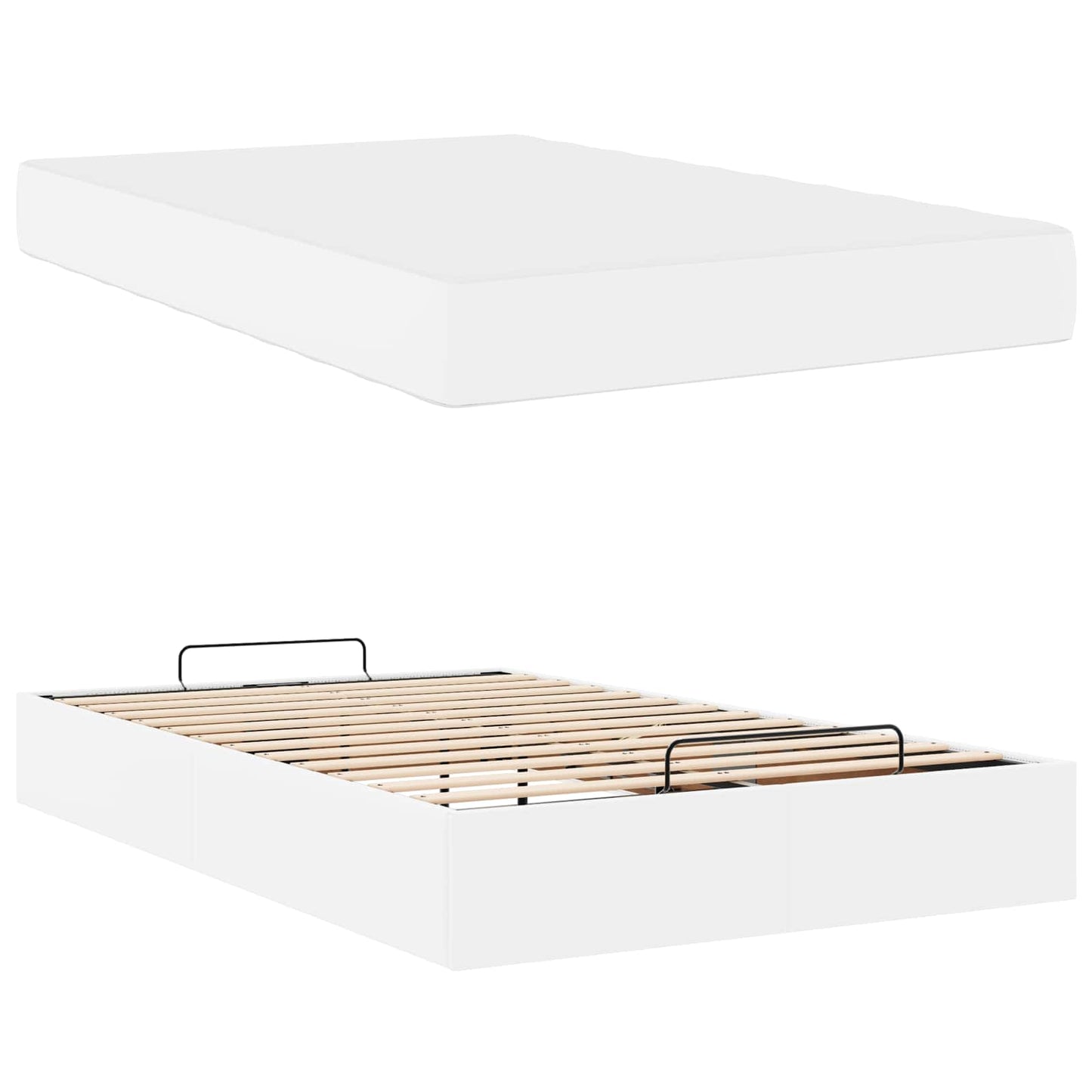 Struttura letto con materasso Altro 2 pcs Bianco PVC | homemem39