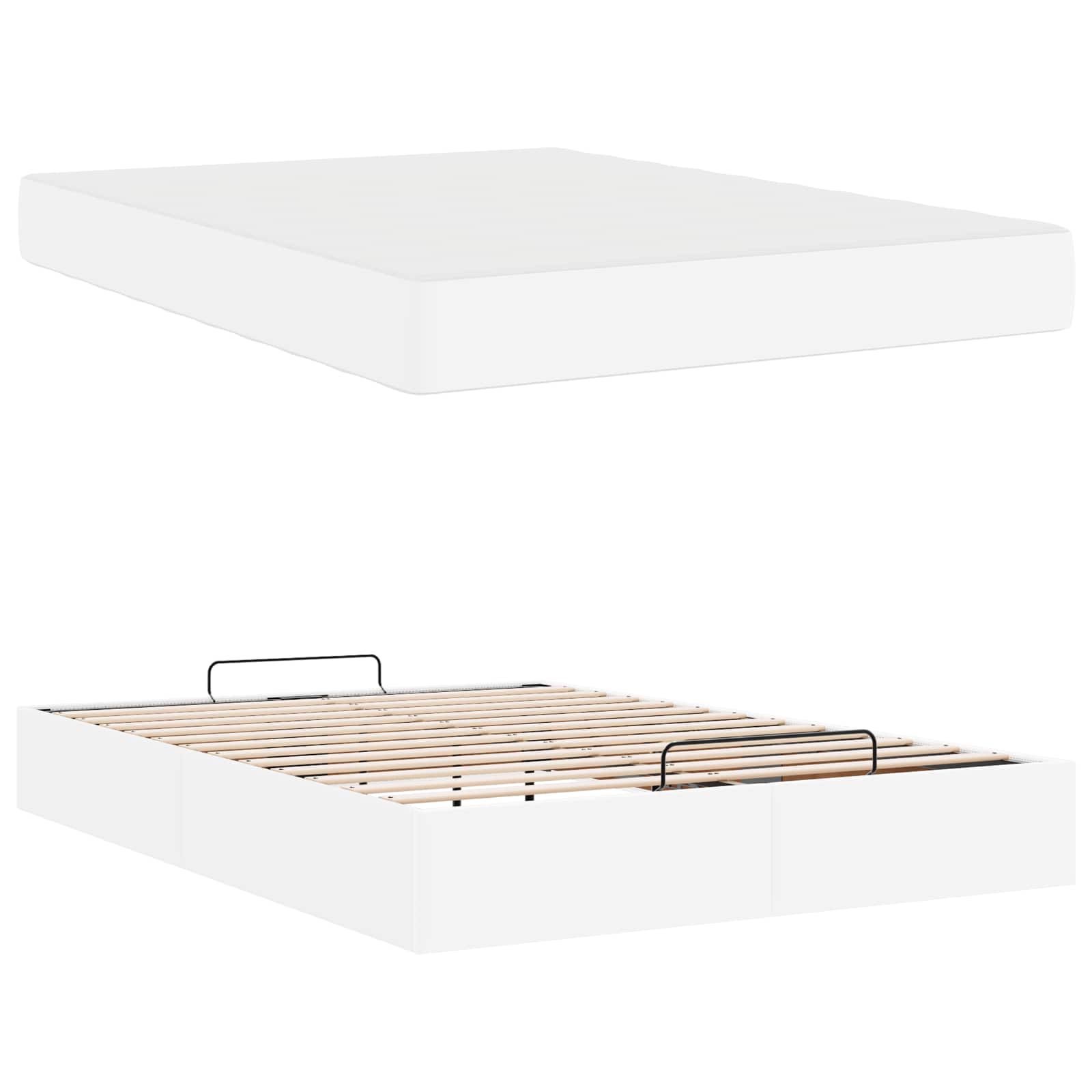 Struttura letto con materasso Altro 2 pcs Bianco PVC | homemem39