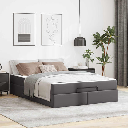 Struttura letto con materasso Altro 2 pcs Grigio PVC | homemem39