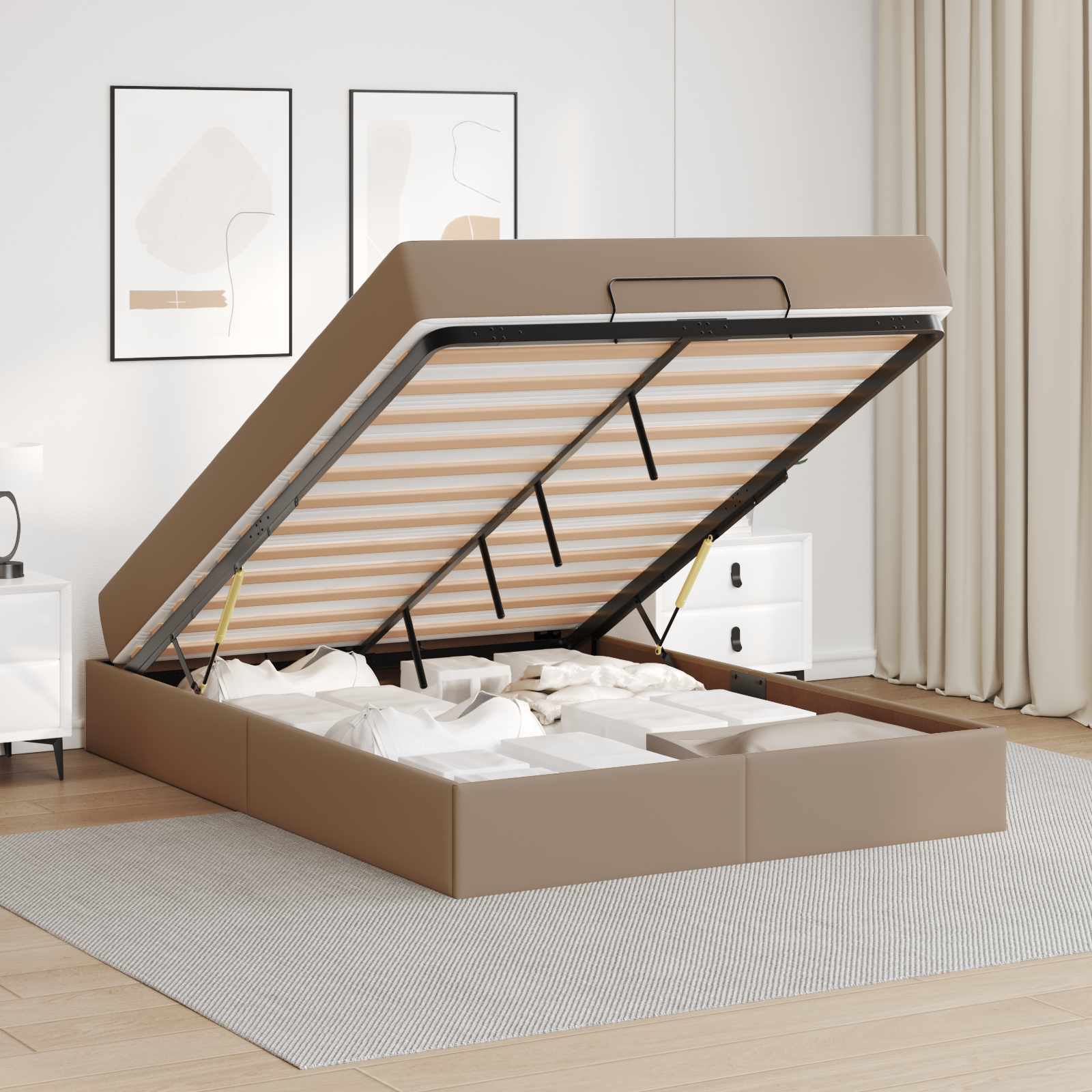 Struttura letto con materasso Altro 2 pcs Tanno PVC | homemem39