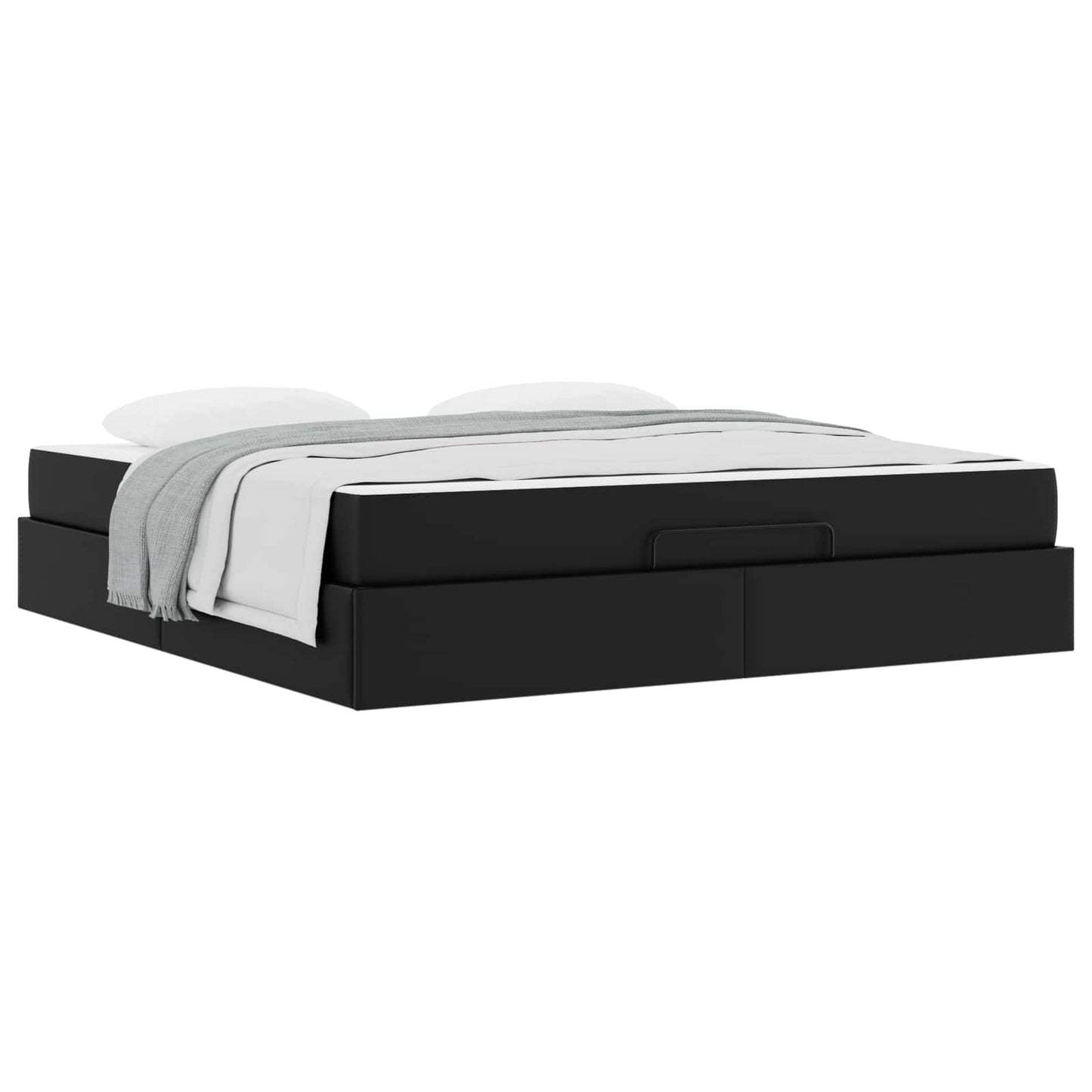 Struttura letto con materasso con materasso 2 pcs Nero PVC