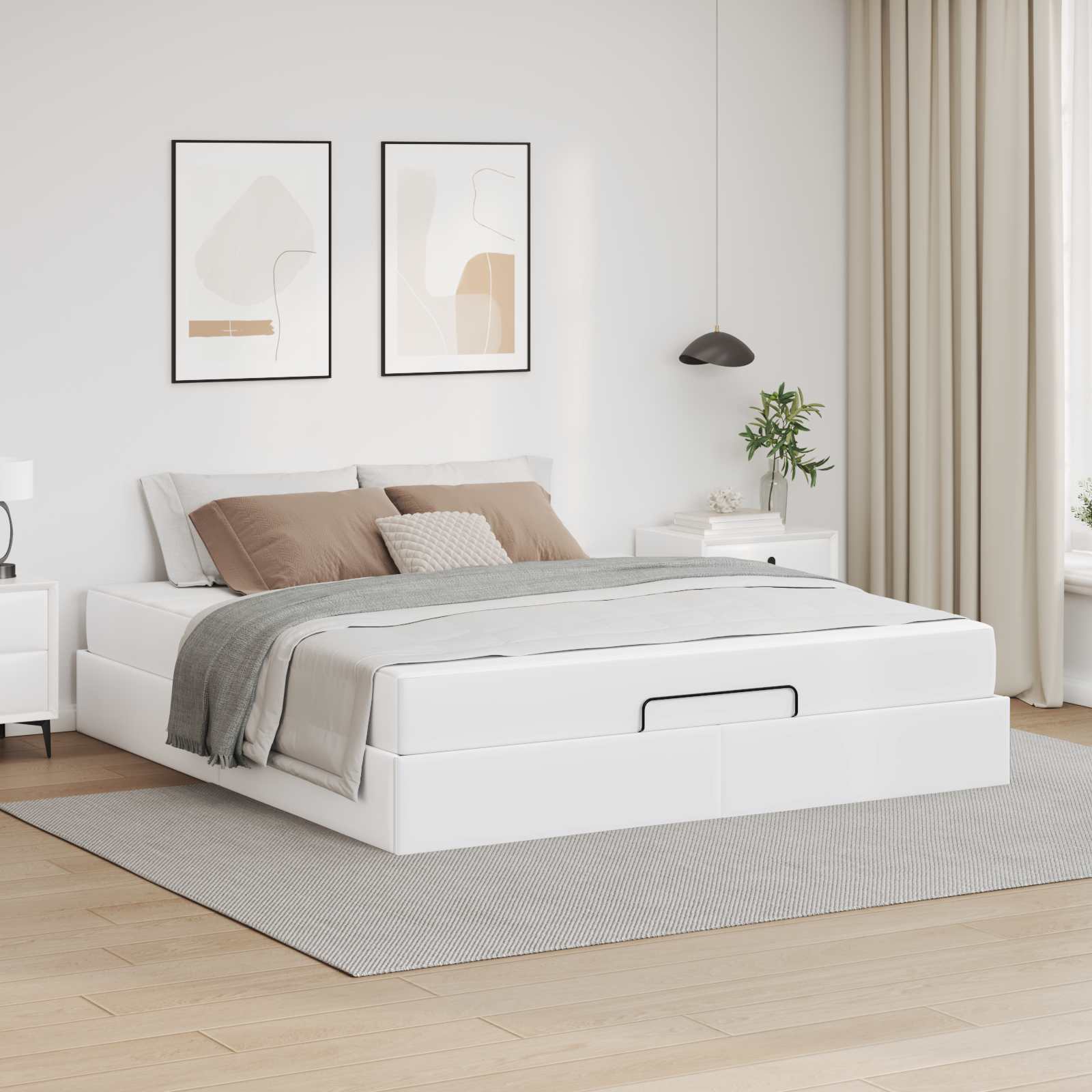 Struttura letto con materasso Altro 2 pcs Bianco PVC | homemem39