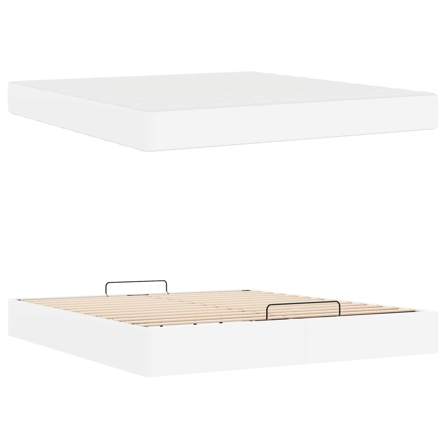 Struttura letto con materasso Altro 2 pcs Bianco PVC | homemem39