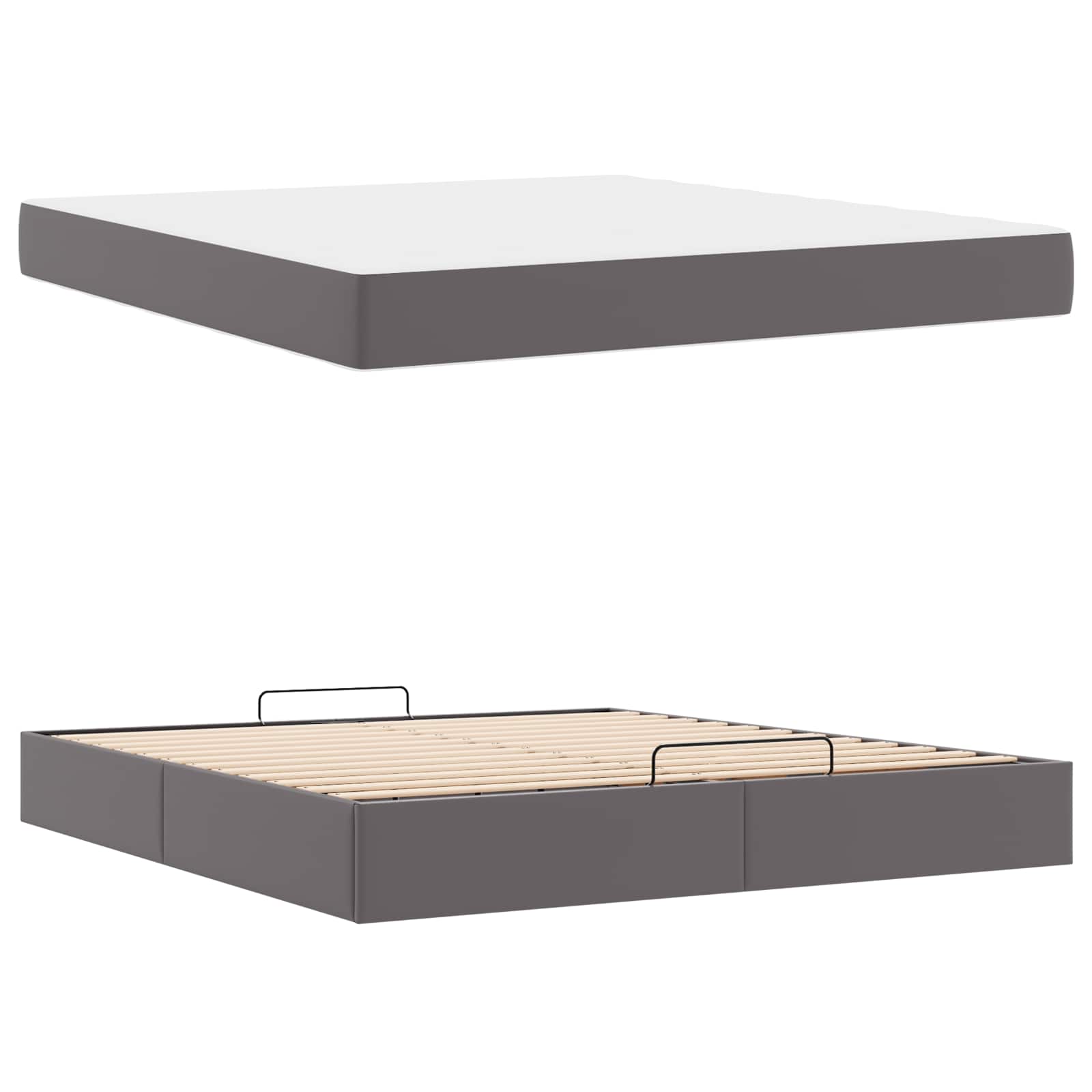 Struttura letto con materasso Altro 2 pcs Grigio PVC | homemem39