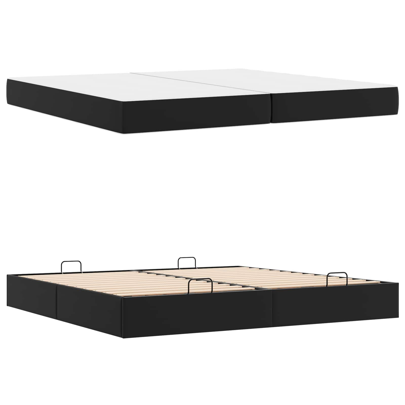 Struttura letto con materasso con materasso 2 pcs Nero PVC | homemem39