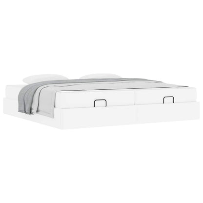 Struttura letto con materasso con materasso 2 pcs Bianco PVC