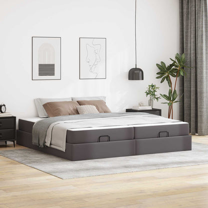 Struttura letto con materasso con materasso 2 pcs Grigio PVC | homemem39
