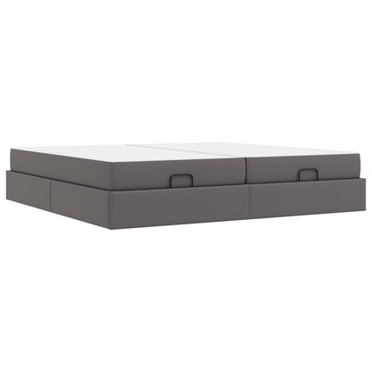 Struttura letto con materasso con materasso 2 pcs Grigio PVC | homemem39