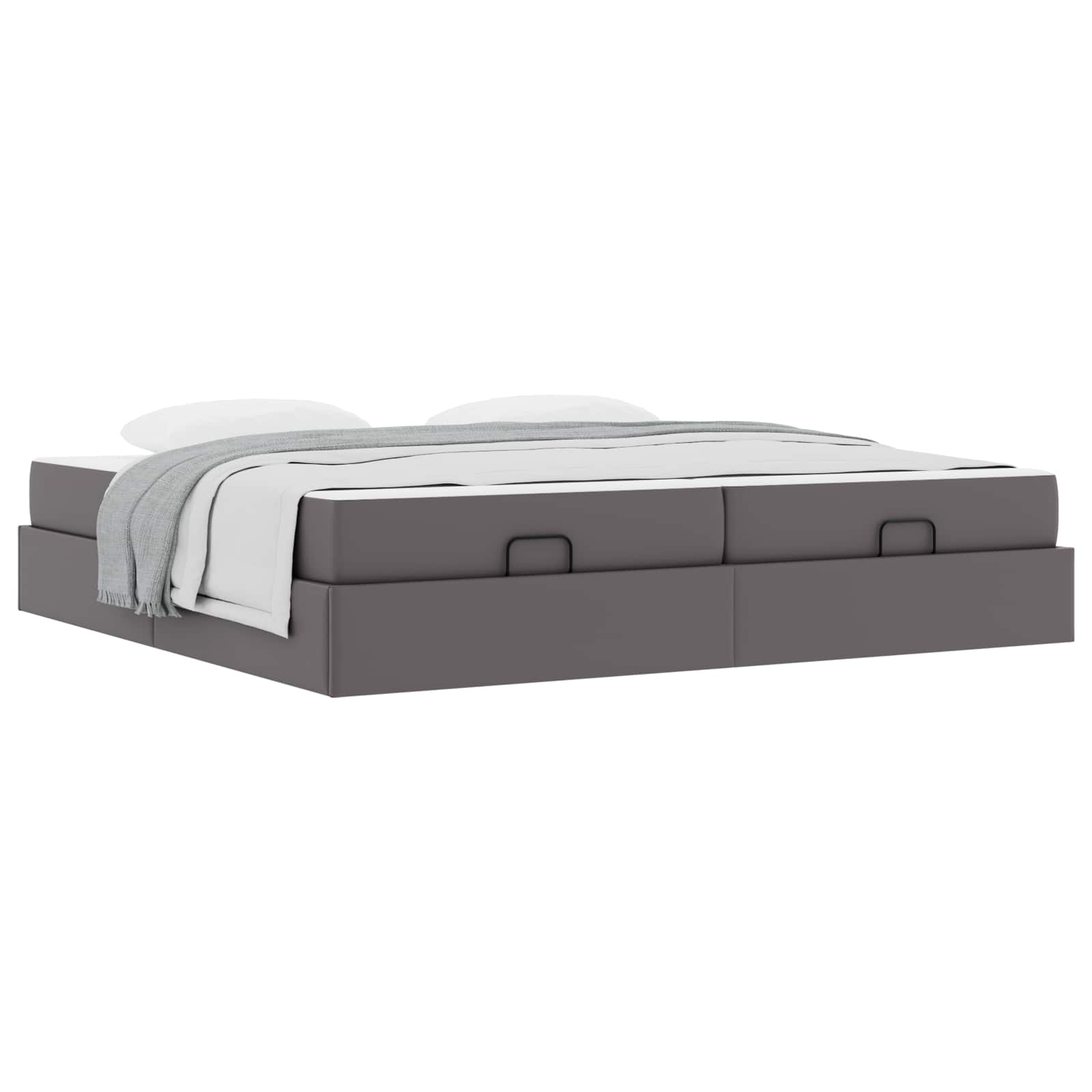 Struttura letto con materasso con materasso 2 pcs Grigio PVC | homemem39