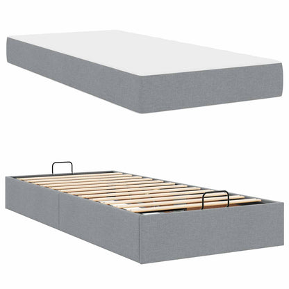 Struttura letto con materasso 2 pcs Grigio chiaro Tessuto | homemem39