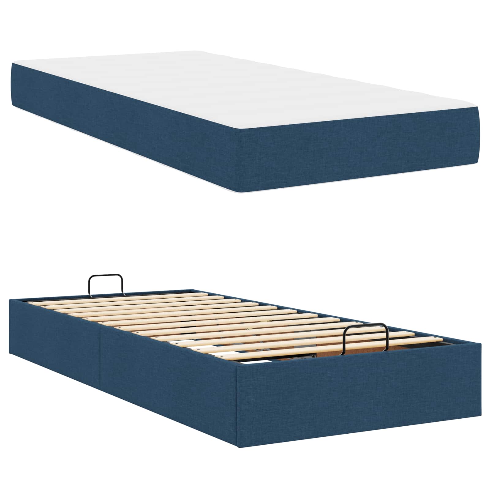 Struttura letto con materasso 2 pcs Blu Tessuto | homemem39