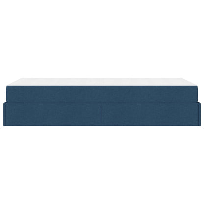 Struttura letto con materasso 2 pcs Blu Tessuto | homemem39