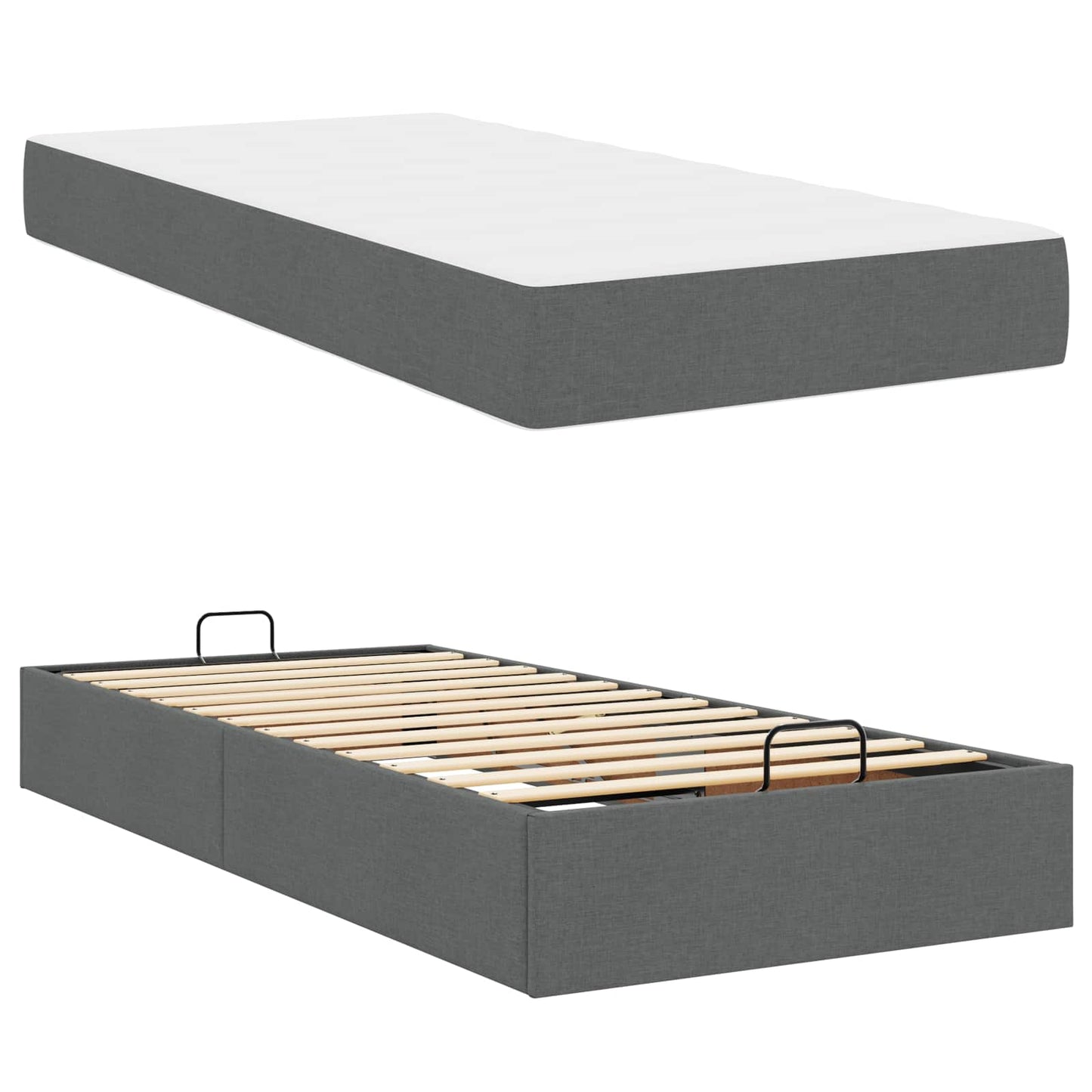 Struttura letto con materasso 2 pcs Grigio Sfumato Tessuto | homemem39