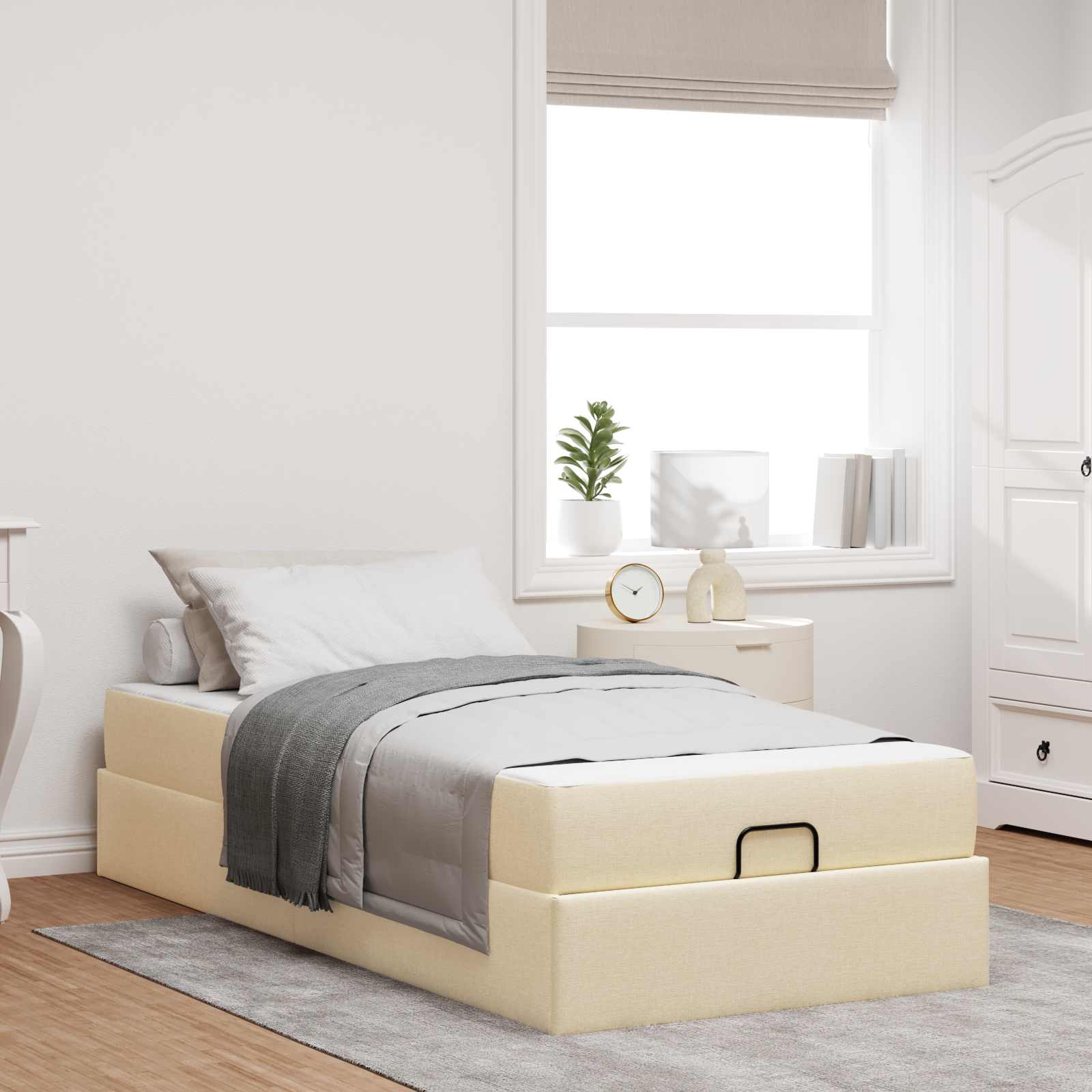 Struttura letto con materasso 2 pcs Crema Tessuto | homemem39