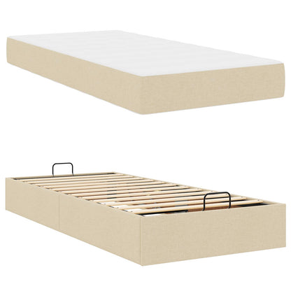Struttura letto con materasso 2 pz Crema Tessuto | homemem39