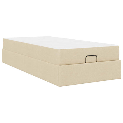 Struttura letto con materasso 2 pcs Crema Tessuto | homemem39