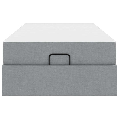 Struttura letto con materasso 2 pcs Grigio chiaro Tessuto | homemem39